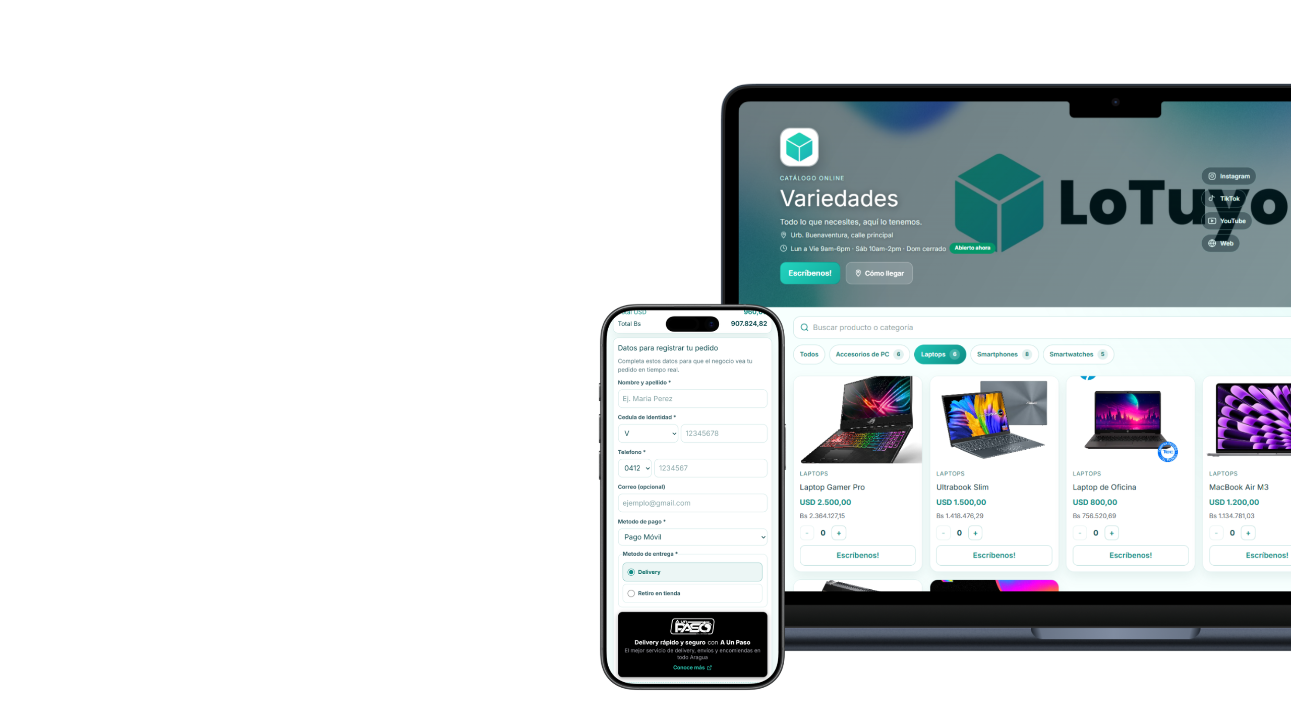 Catálogo Online LoTuyo y Delivery A Un Paso